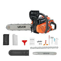 VEVOR 40cc Benzin-Kettensäge, 1,8 PS mit Antirutschgriff, 355 mm Blatt, Not-Aus & Doppel-Tank, 12000 U/min, ideal für Holzfällarbeiten